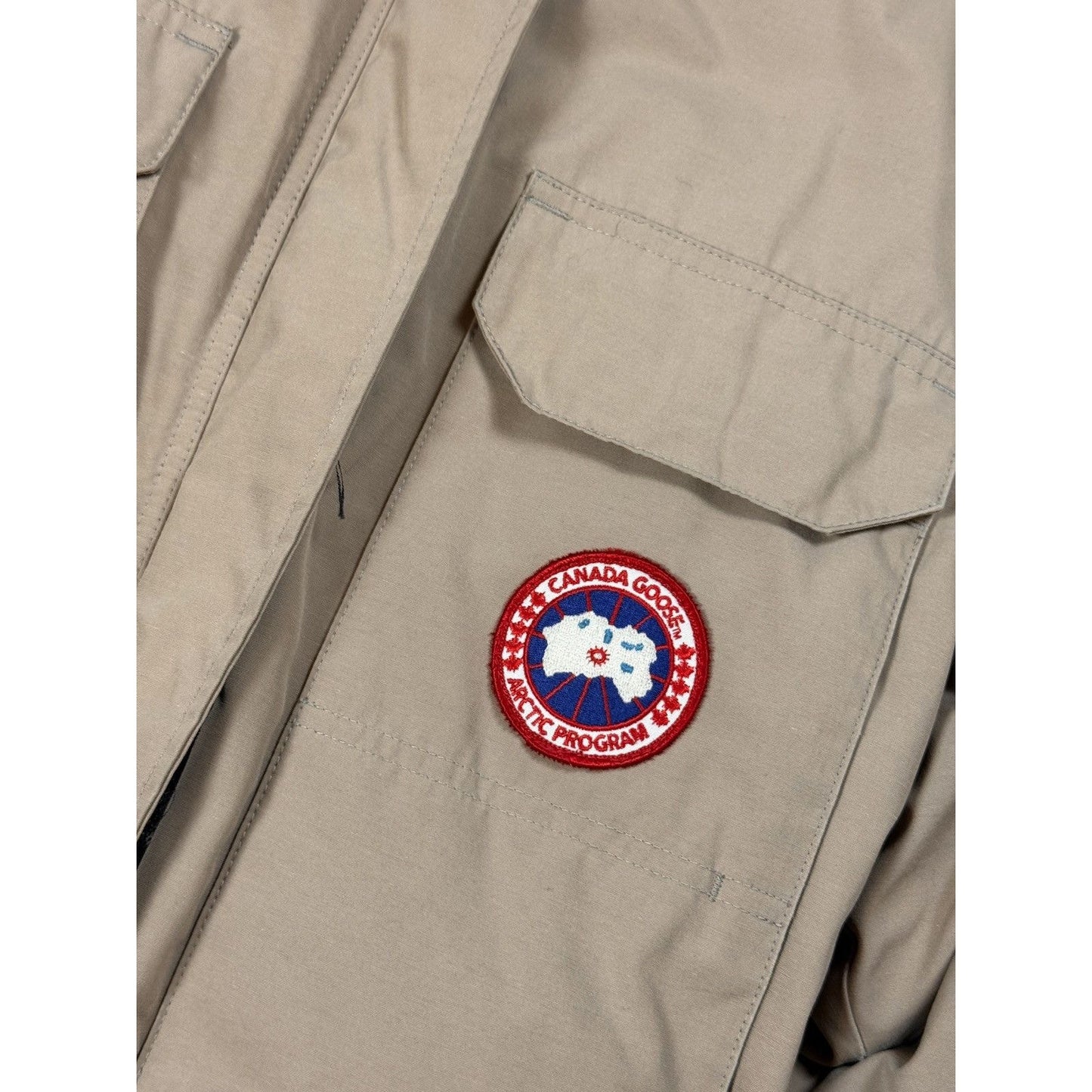 Canada Goose expedition jacket beige puffer no fur