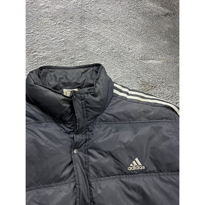 Adidas vintage grey down puffer jacket small logo 2000s