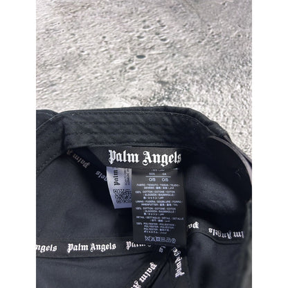 Palm Angels cap black big logo embroidery