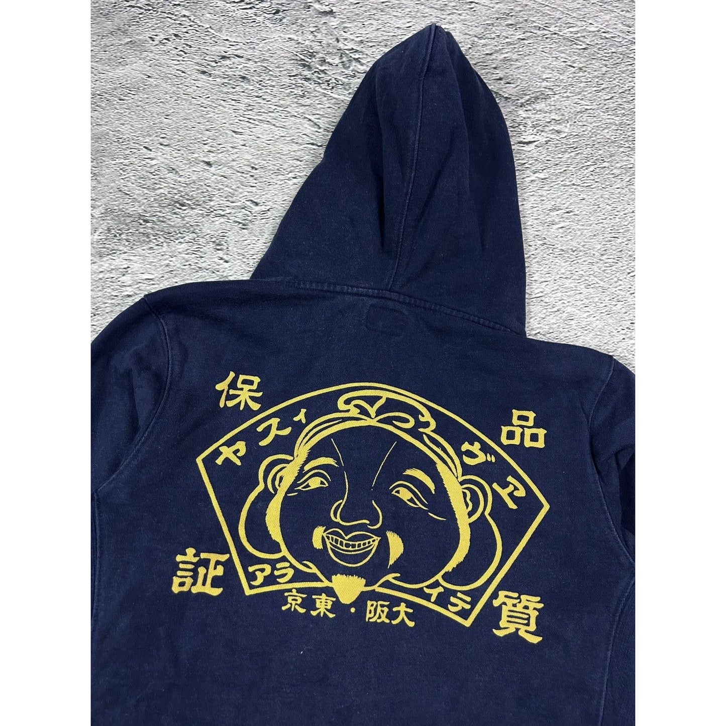 Evisu zip hoodie navy gold logo sweatshirt