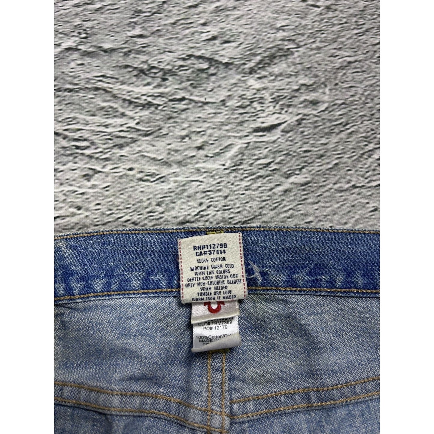 True Religion Rocco jeans vintage denim pants slim baby blue