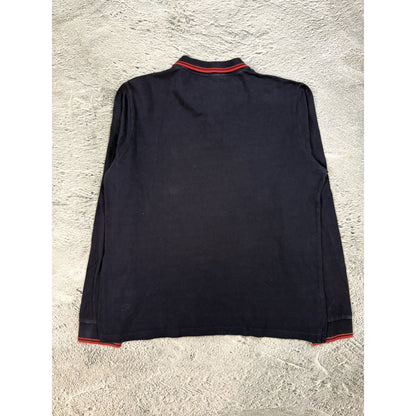 Moncler Polo Shirt navy blue long sleeve T-shirt logo