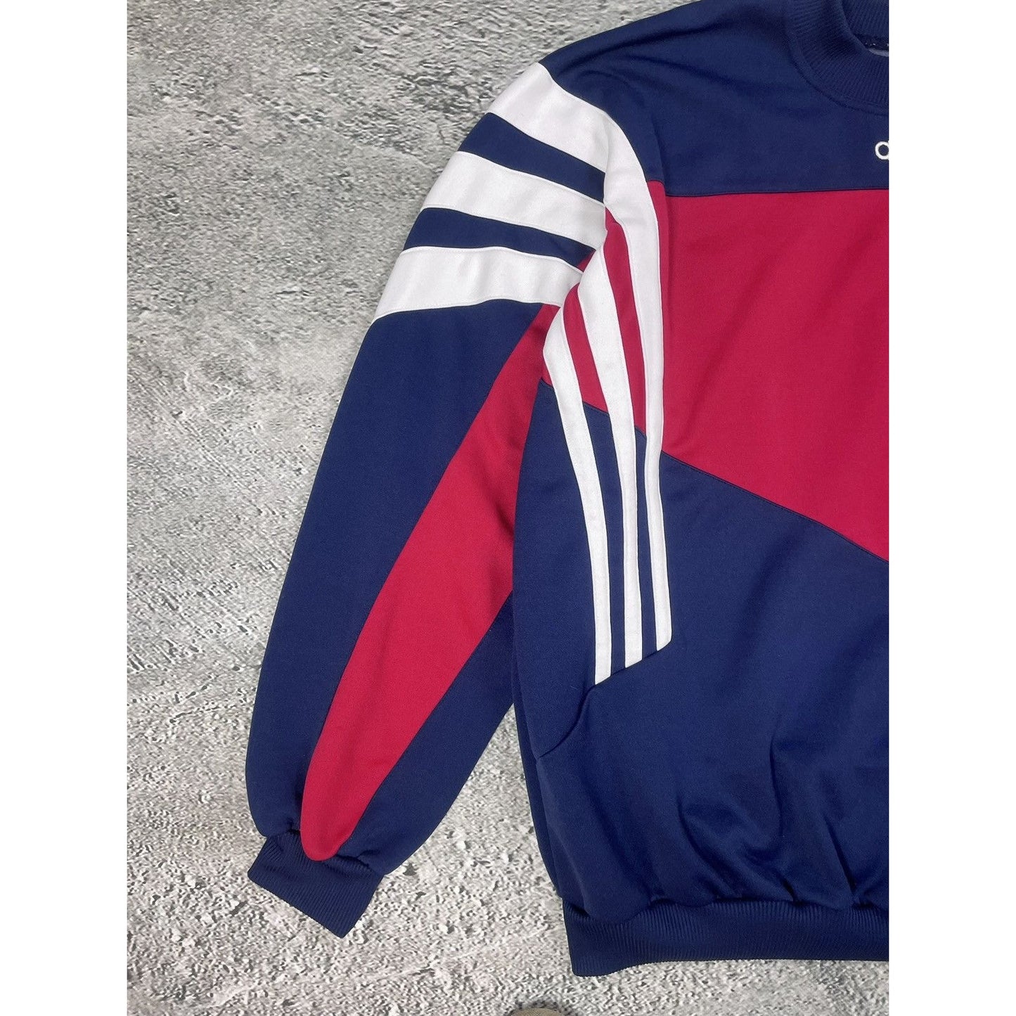 Adidas vintage sweatshirt big logo crewneck navy Red Y2K