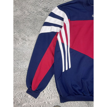 Adidas vintage sweatshirt big logo crewneck navy Red Y2K
