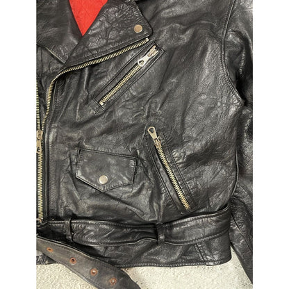 leather jacket vintage black racing ramones Y2K swag