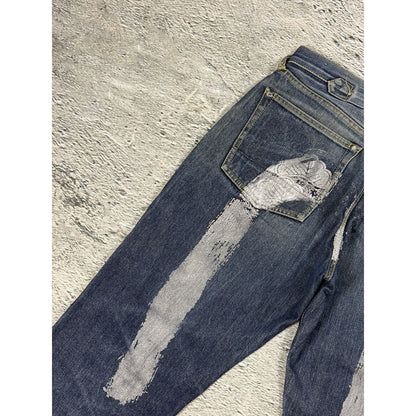 Evisu jeans silver daicock big logo selvedge denim