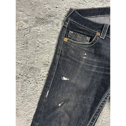 True Religion vintage jeans navy blue thick stitching Bobby
