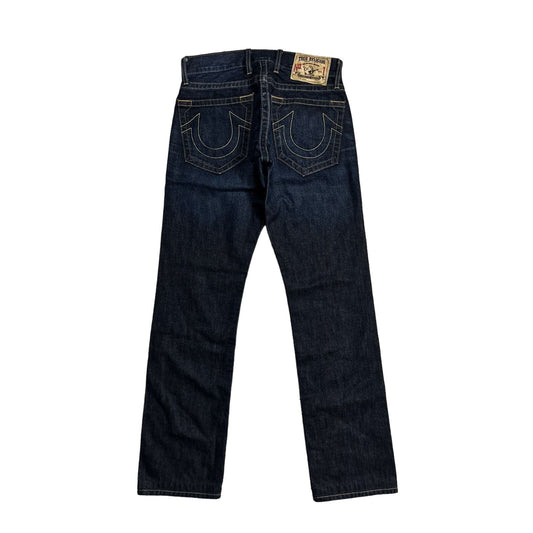True Religion vintage jeans navy thick stitching gold Y2K