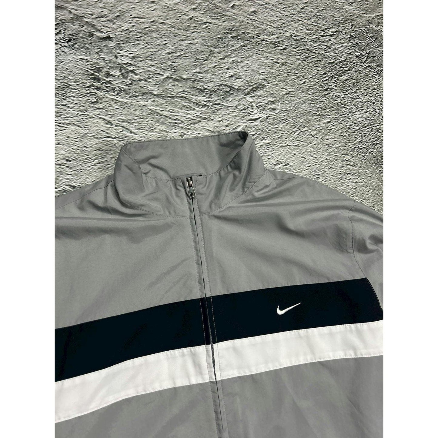 Nike track suit vintage grey black nylon pants jacket Y2K