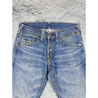 True Religion jeans vintage flared blue thick stitch