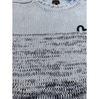 Evisu sweater big logo seagull knit vintage grey red EU ED