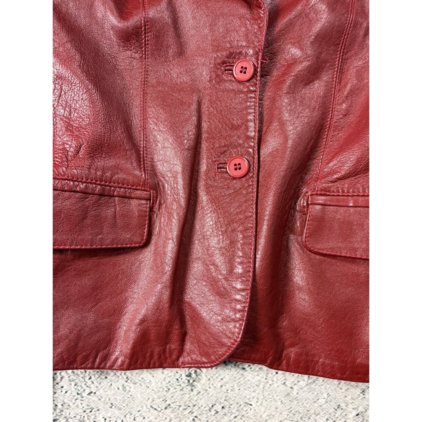 Red Rock Star Leather blazer Jacket vintage Y2K
