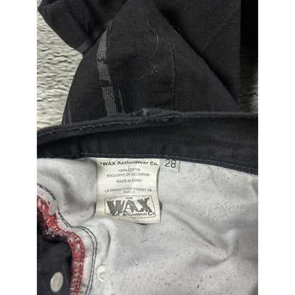Wax jeans studded flared black skull