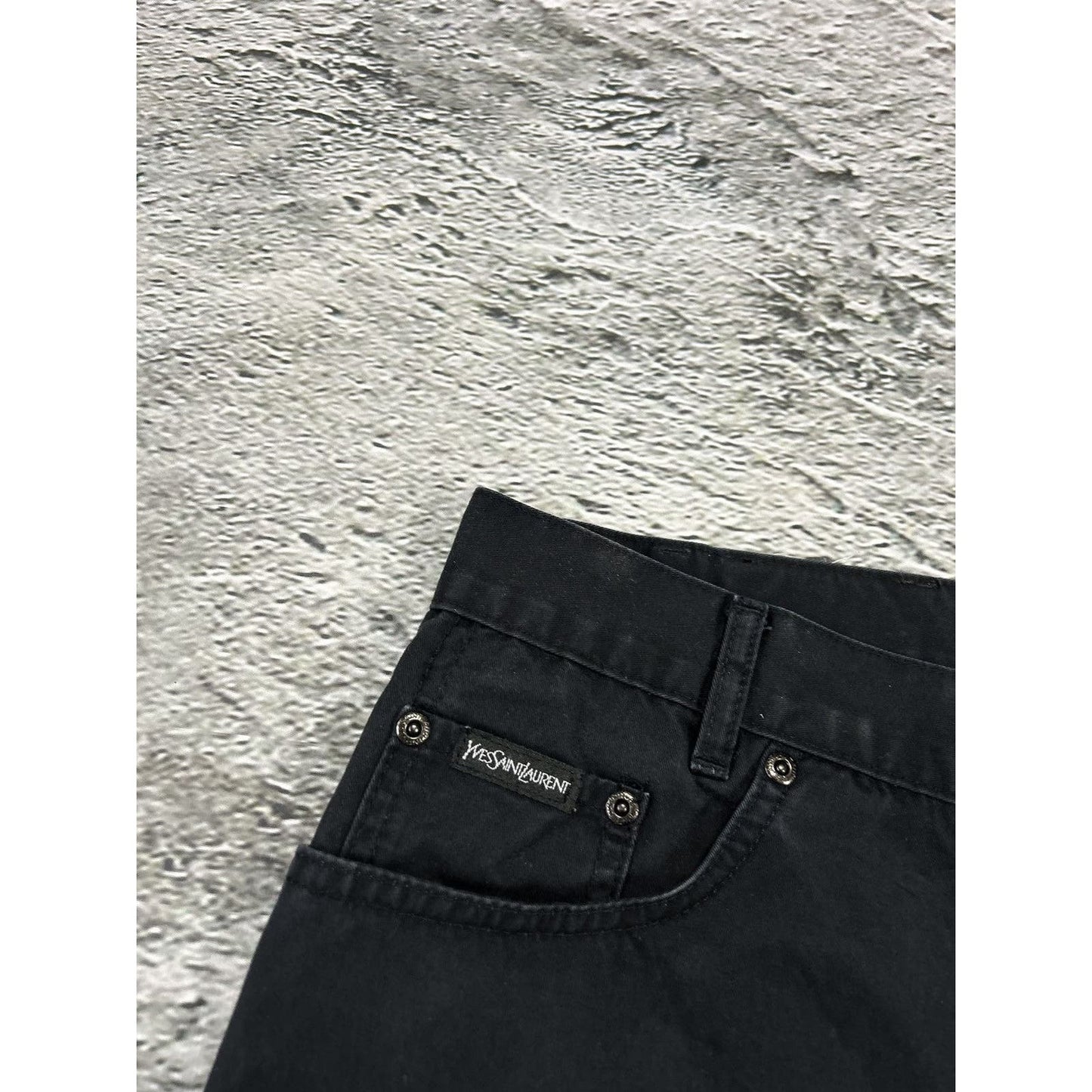 Yves Saint Laurent vintage black YSL logo chino pants