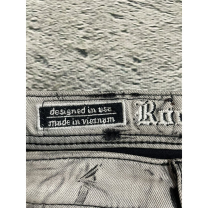 Rock Revival vintage jeans moto biker Y2K slim beige black