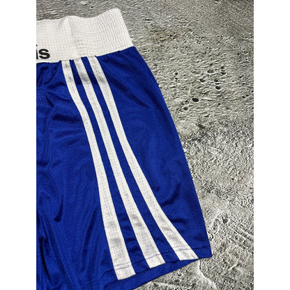 Adidas boxing shorts blue big logo 2000s Y2K