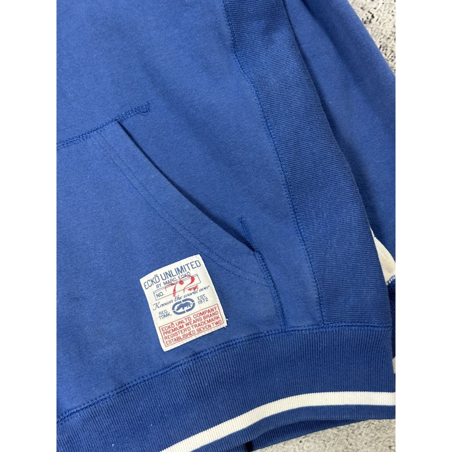 Ecko Unltd vintage zip hoodie blue red white big logo Y2K