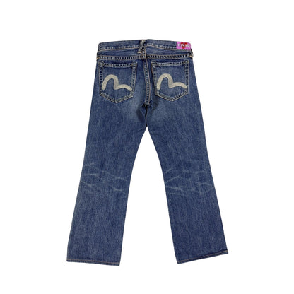Evisu Donna jeans bootcut gray seagull embroidery