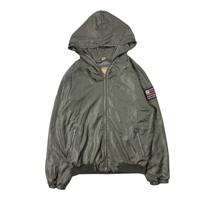 True Religion bomber jacket satin military full zip khaki