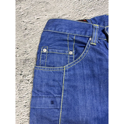 Evisu EU ED jeans vintage denim pants cargo blue yellow Y2K
