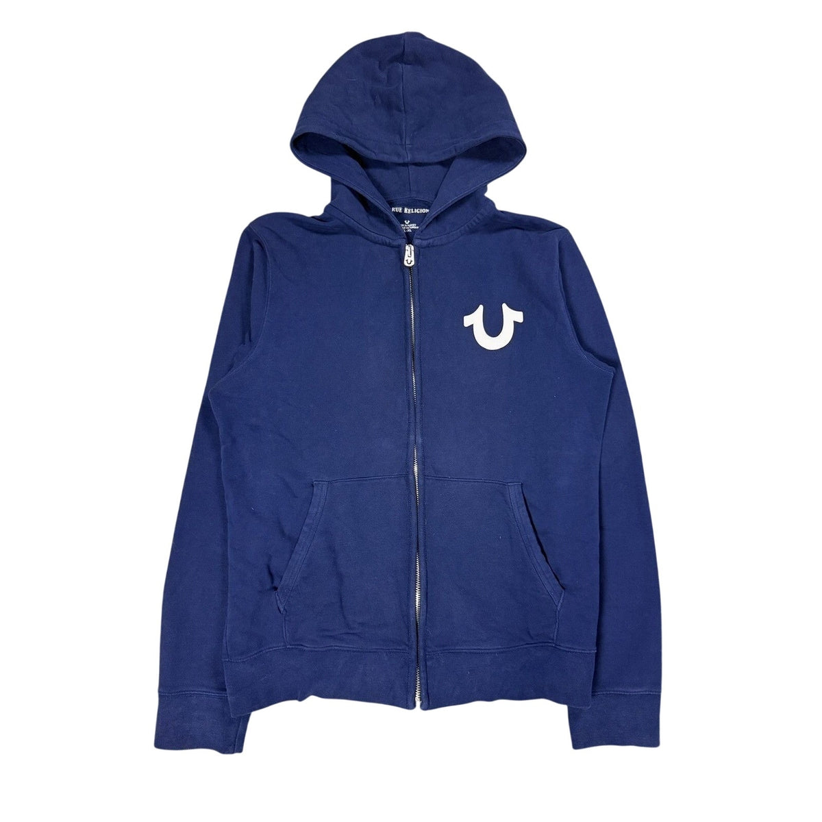 True Religion vintage Navy blue zip hoodie big logo