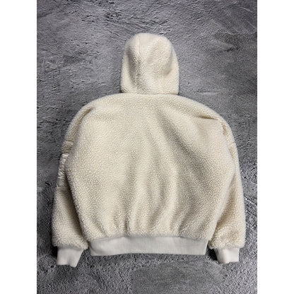 Alpha Industries sherpa zip hoodie white