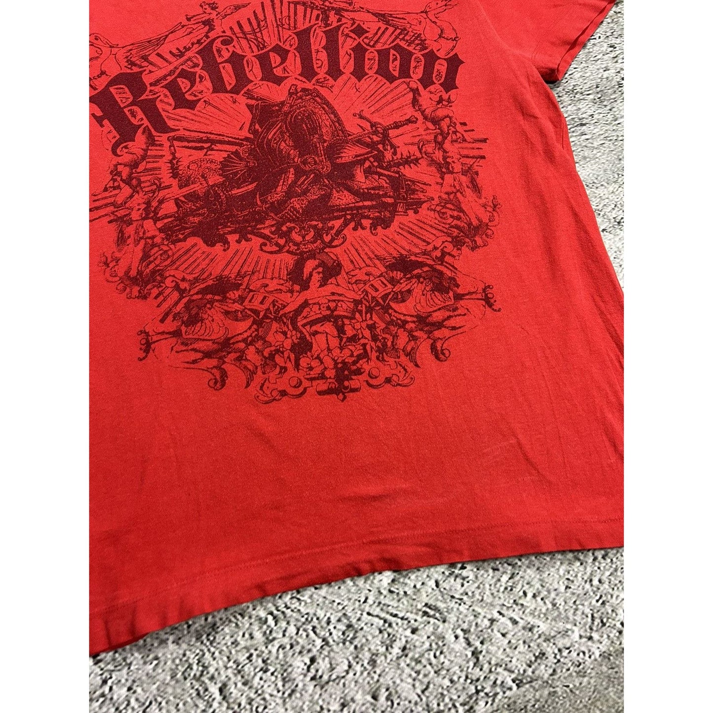 Y2K Affliction style Big Print Drip Red T-shirt Rebellion