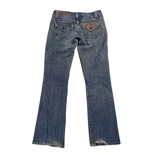 Miss Me flared bootcut white stitching denim vintage y2k