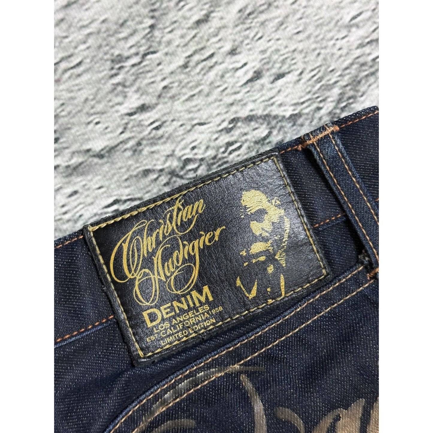 Ed Hardy Christian Audigier vintage jeans big logo pants