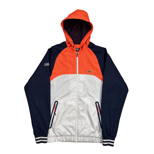 Lacoste track jacket white orange vintage nylon drill Y2K