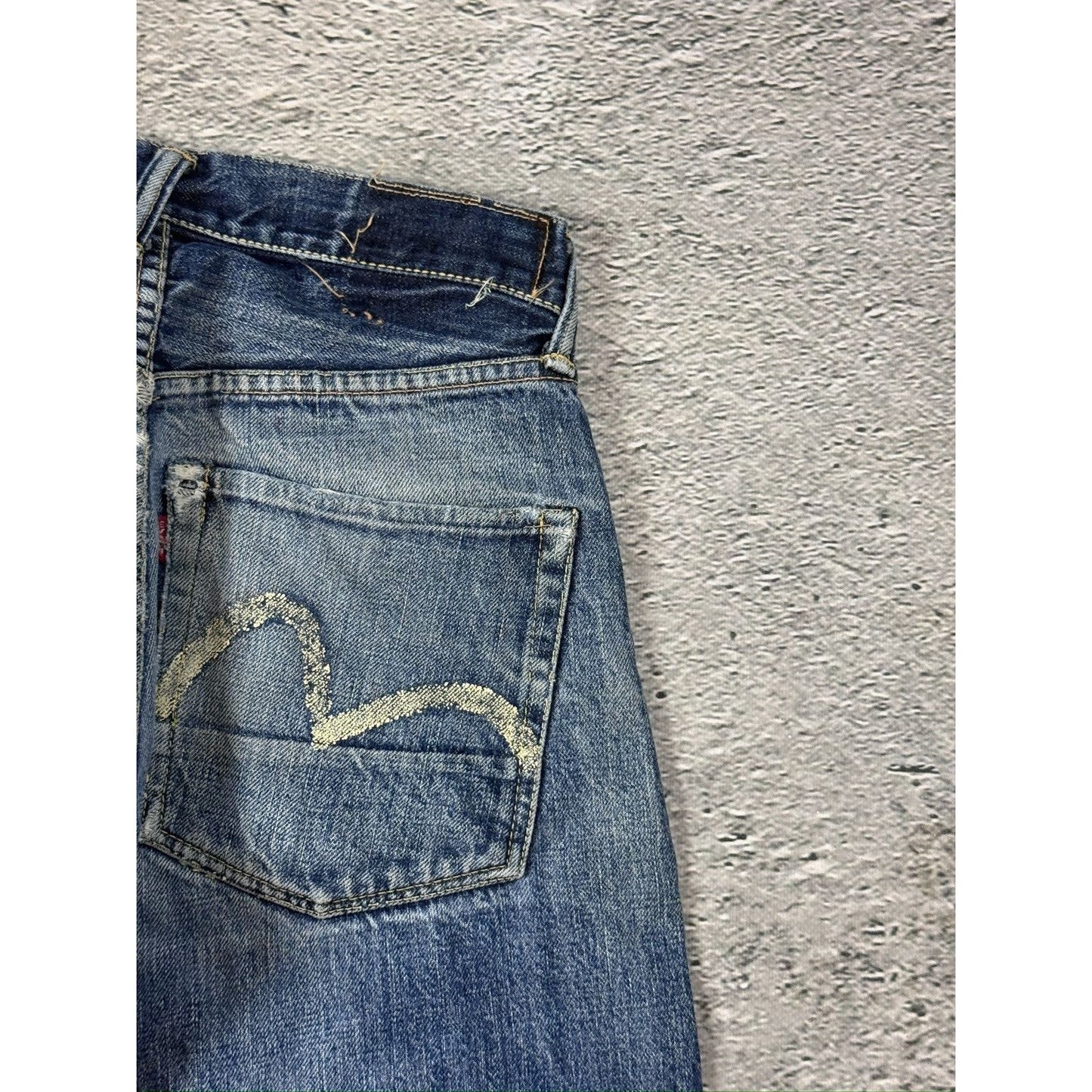 Evisu jeans vintage blue white seagulls baggy