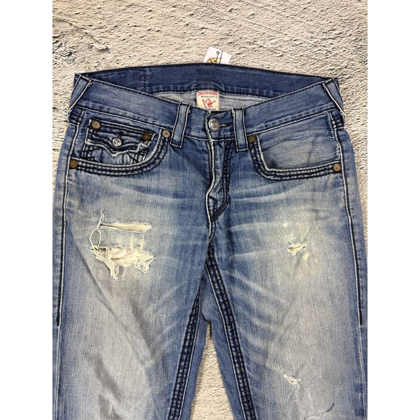 True Religion jeans vintage denim pants straight distressed