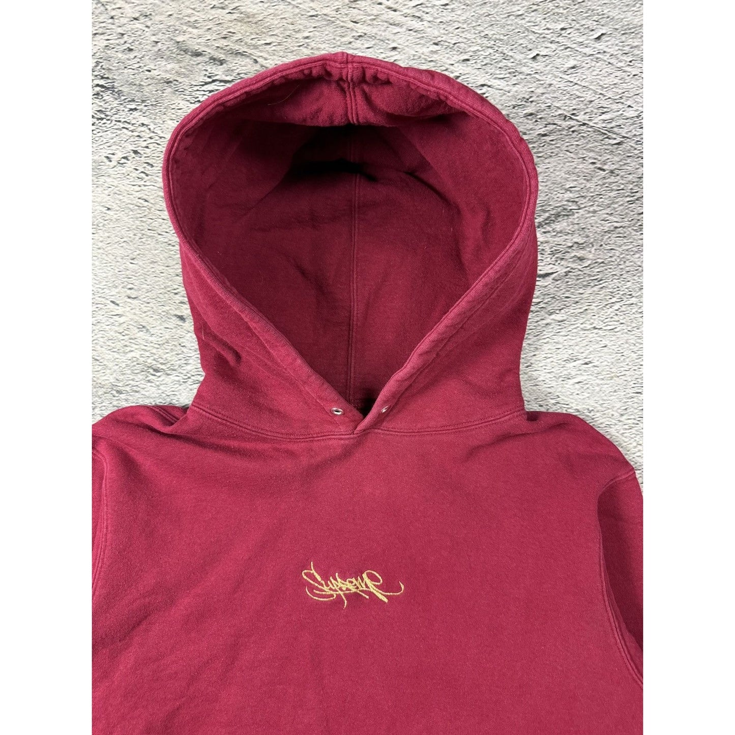 Supreme tag logo hoodie gold burgundy red SS19