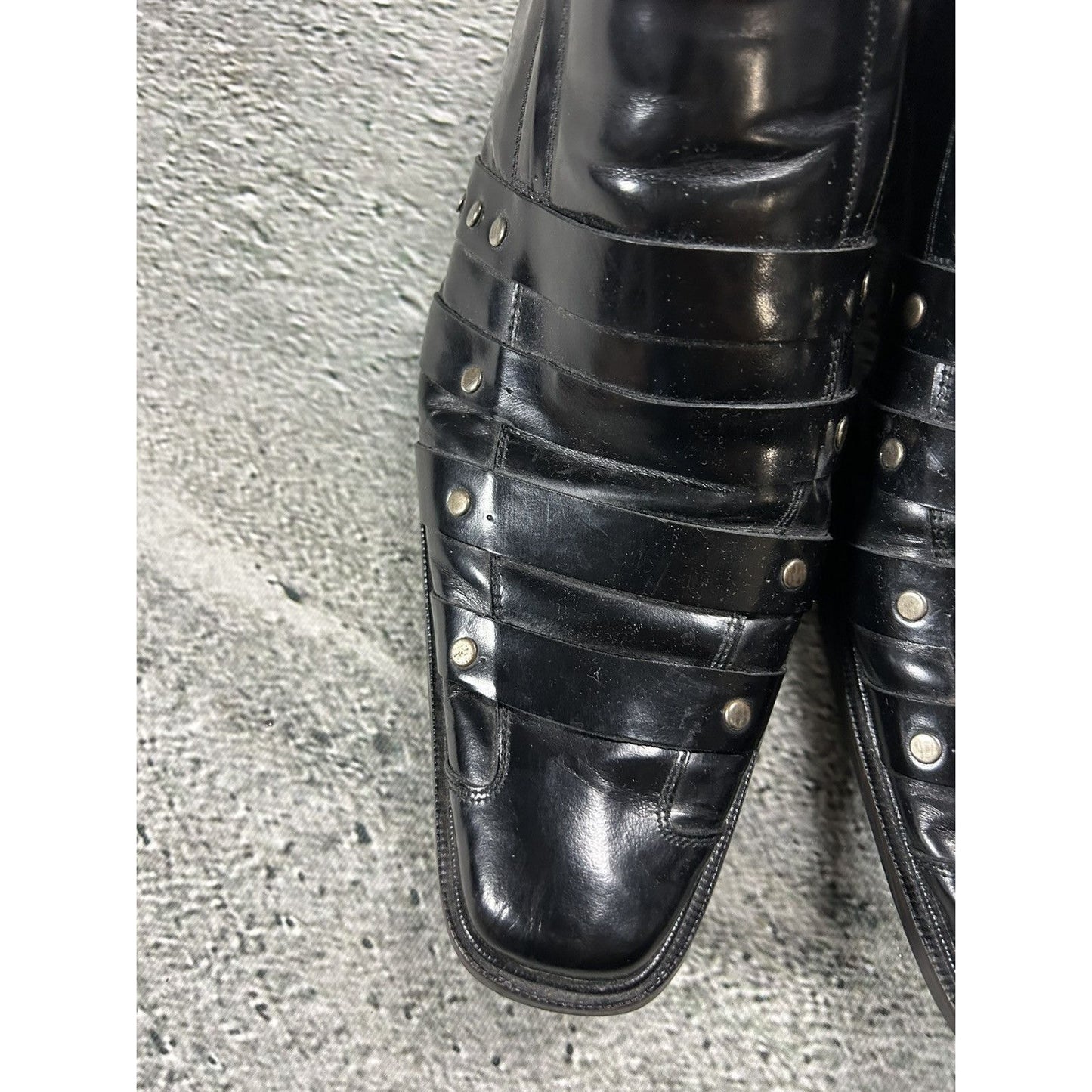 Lagerfeld black studded leather shoes