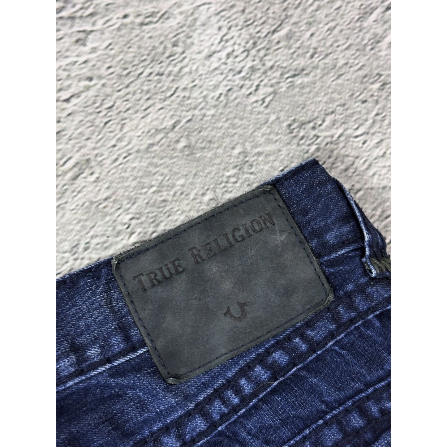 True Religion blue jeans dark horseshoe logo Y2K Rocco
