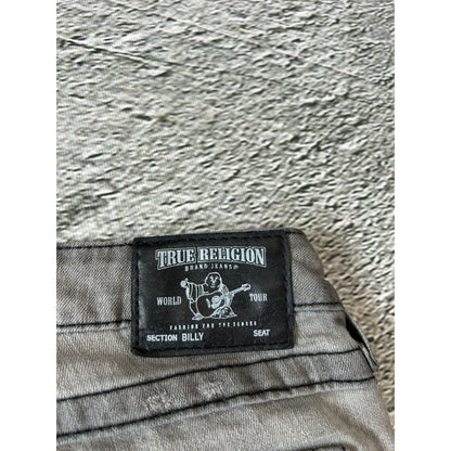 True Religion grey jeans black contrast stitching Billy Y2K
