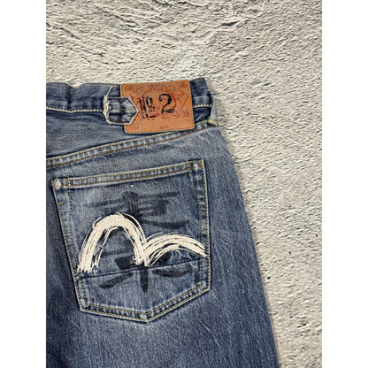 Evisu jeans vintage embroidery seagull logo selvedge denim