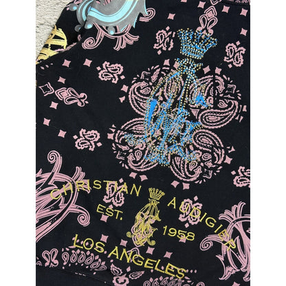 Ed Hardy zip hoodie vintage Christian Audigier gold black