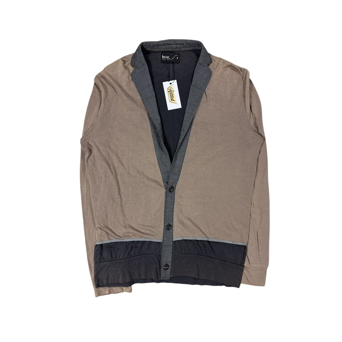 Kolor cardigan biege brown made in japan button up