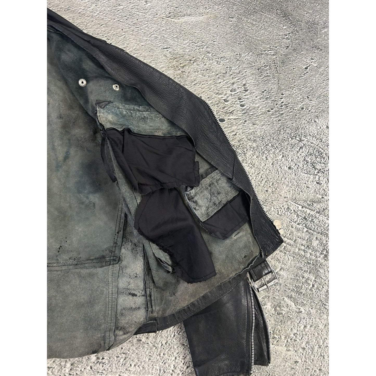 Vintage Leather Jacket Avant Garde Rare Black Studded