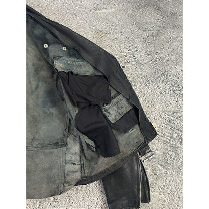 Vintage Leather Jacket Avant Garde Rare Black Studded