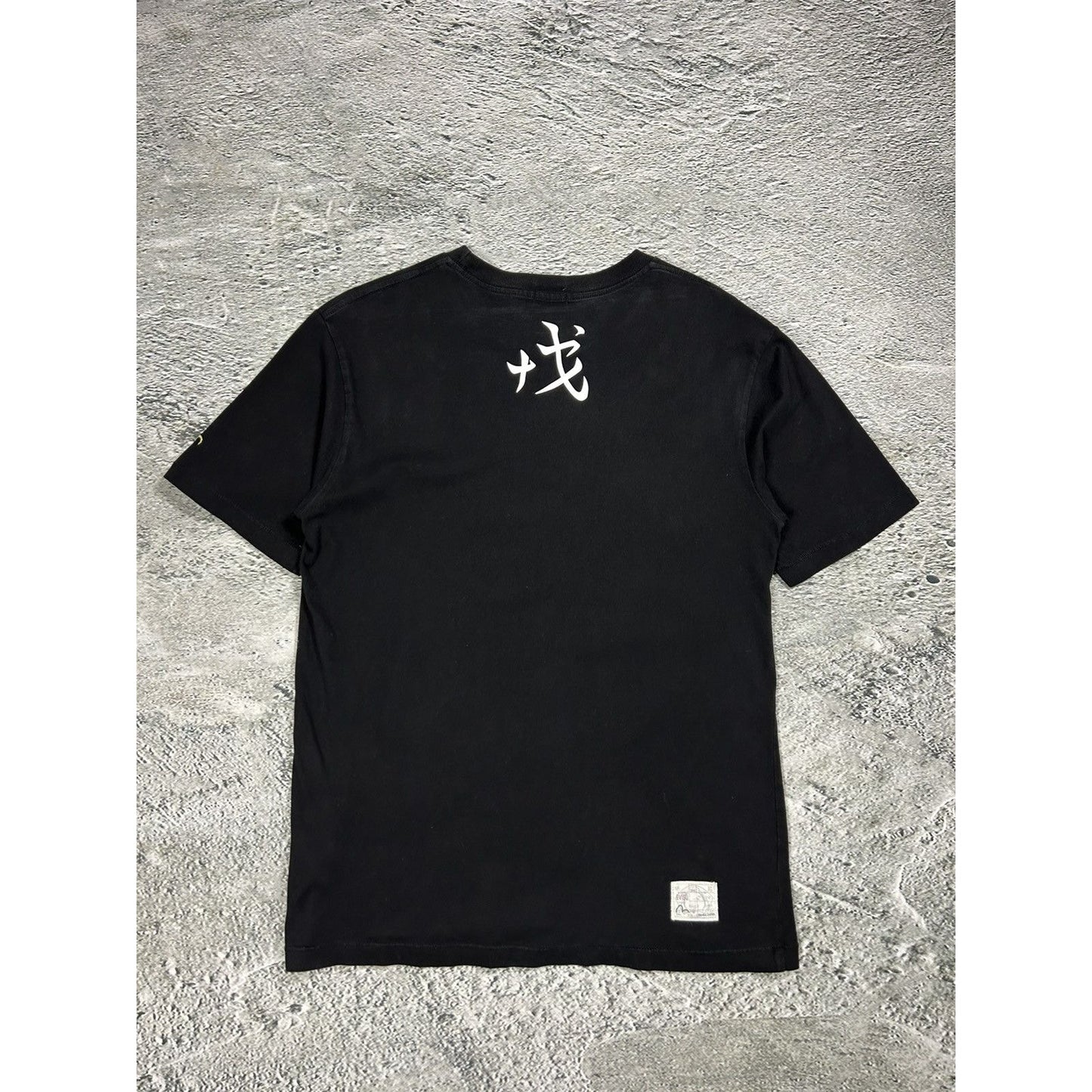 Evisu t-shirt vintage big logo seagull black white