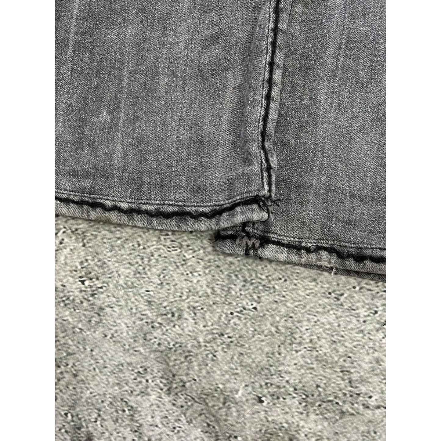 True Religion jeans grey black stitching Ricky Y2K