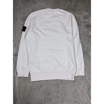 Stone island sweatshirt white with badge