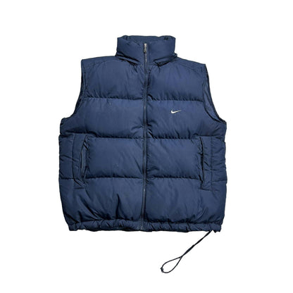 Nike vintage navy puffer vest small swoosh 2000s