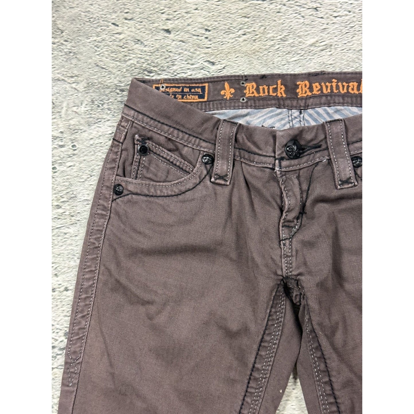 Rock Revival vintage brown jeans Y2K straight