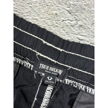 True Religion shorts black white stitching