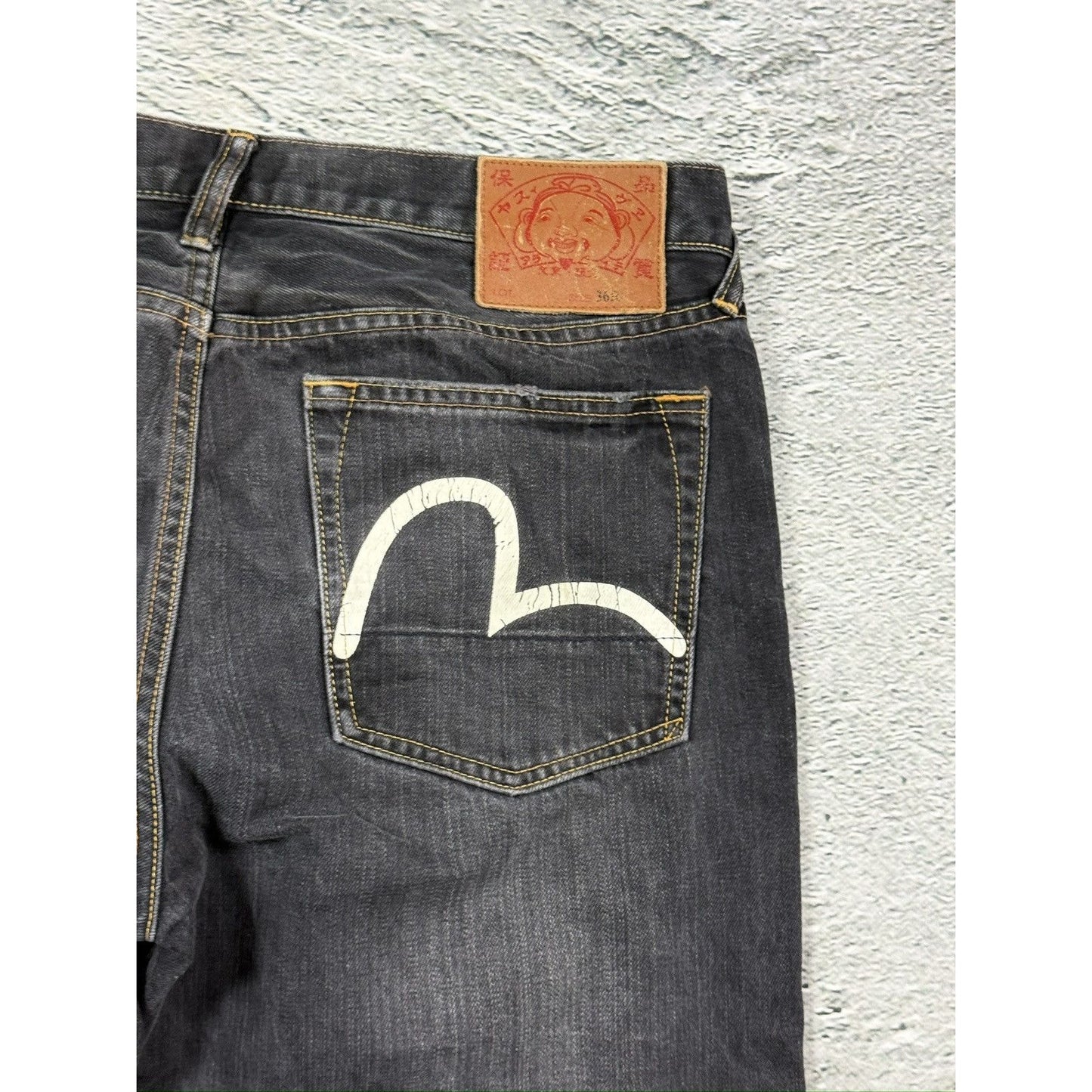 Evisu jeans vintage seagull logo grey / washed black