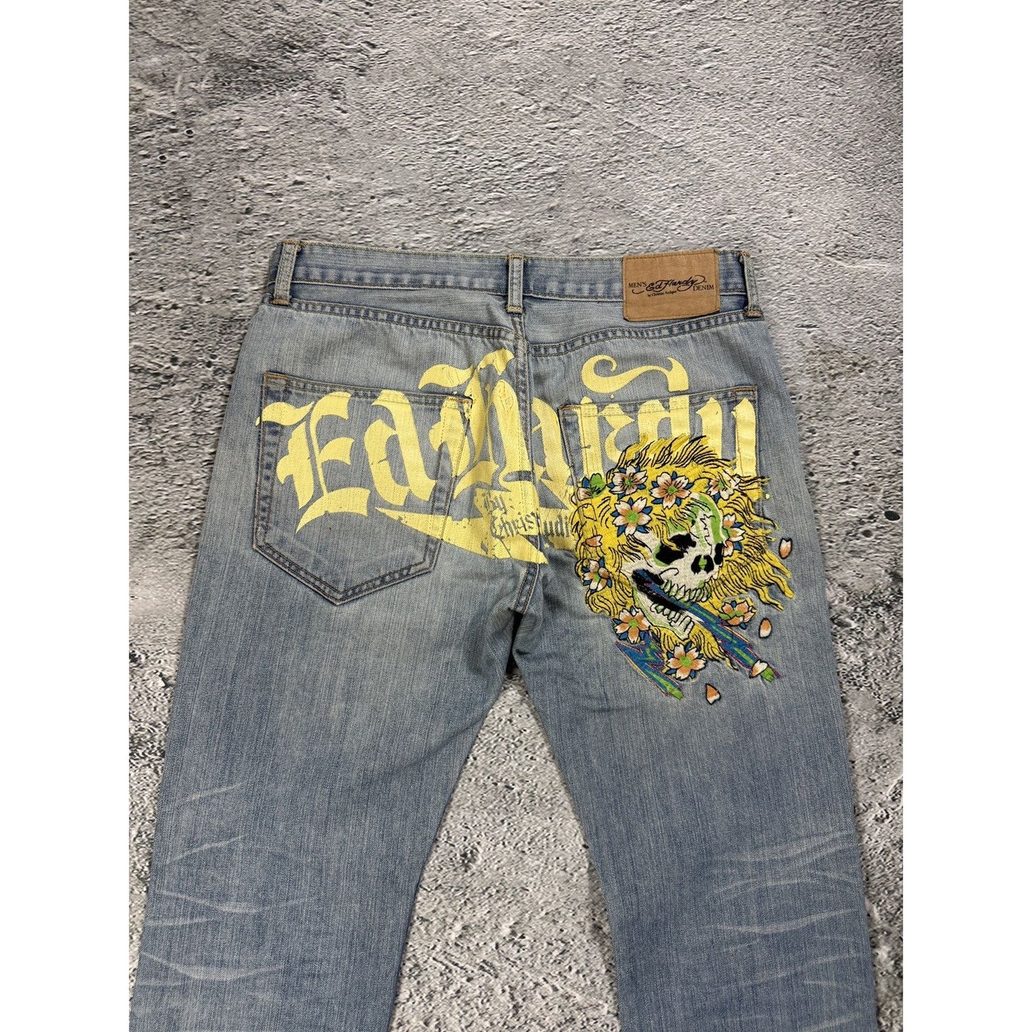 Ed Hardy Christian Audigier vintage jeans big logo pants
