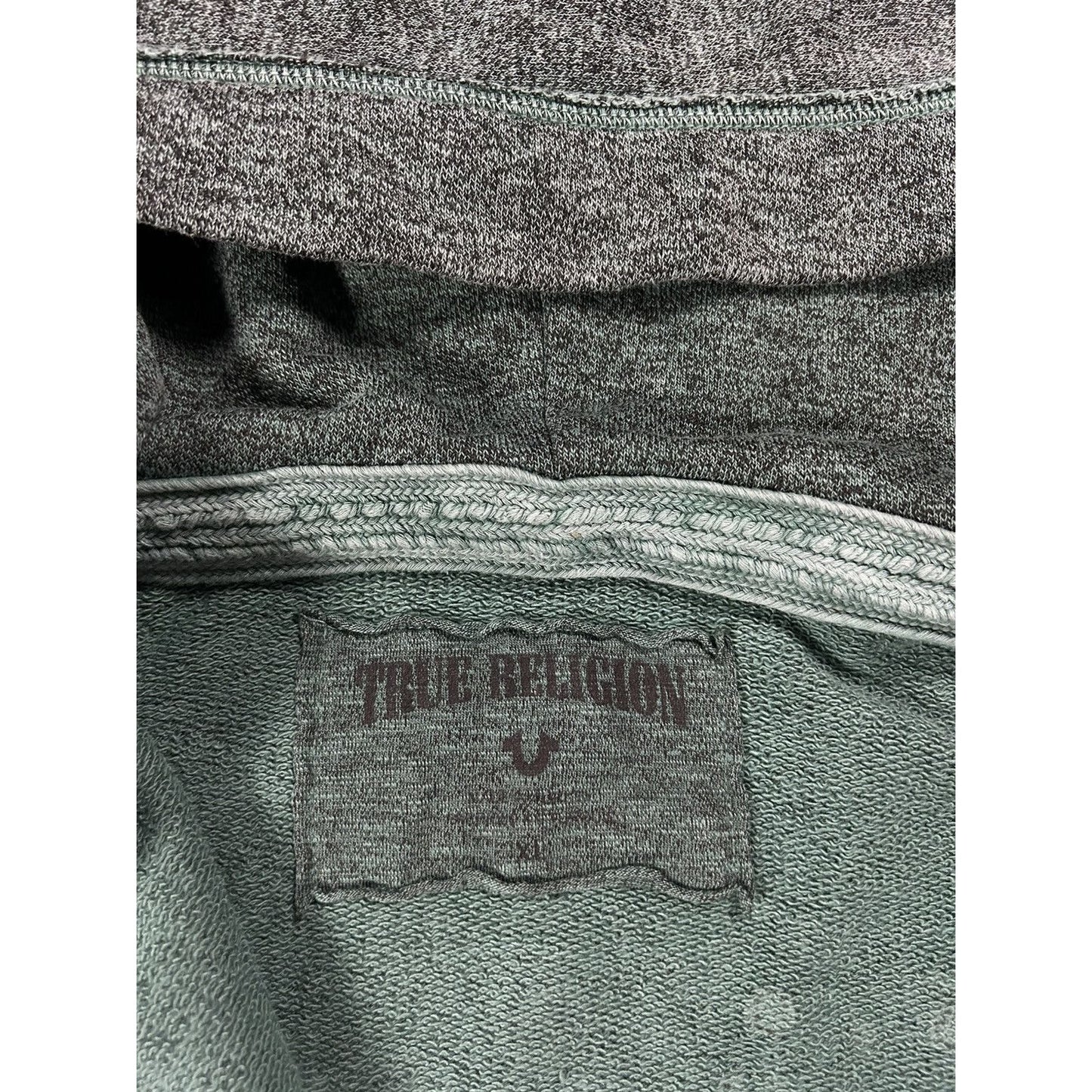 True Religion zip hoodie vintage Skull Green studded